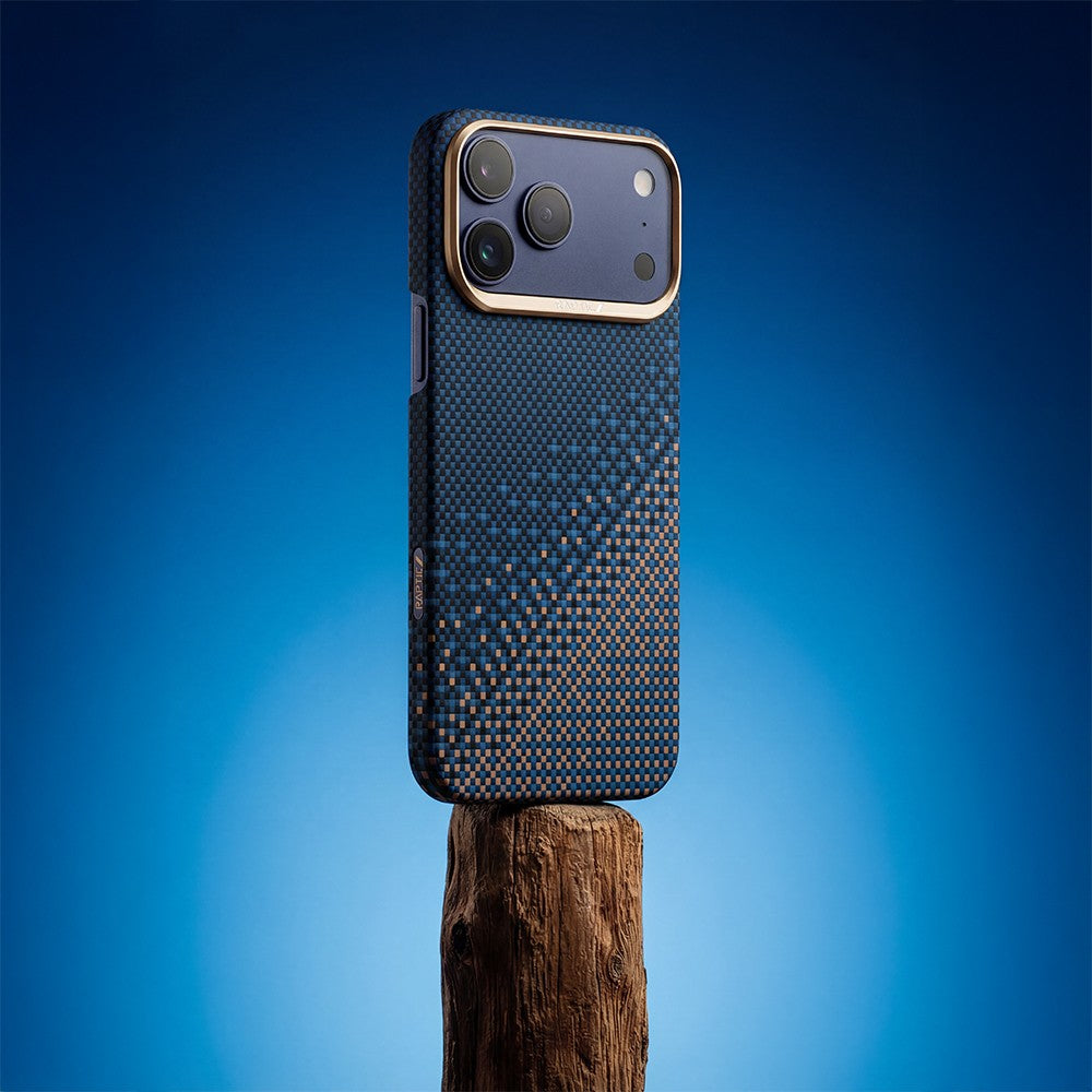 Apple iPhone 17 Pro Kılıf M-safe Şarj Özellikli Raptic Aramid Skin Serenity Serisi Karbon Kapak