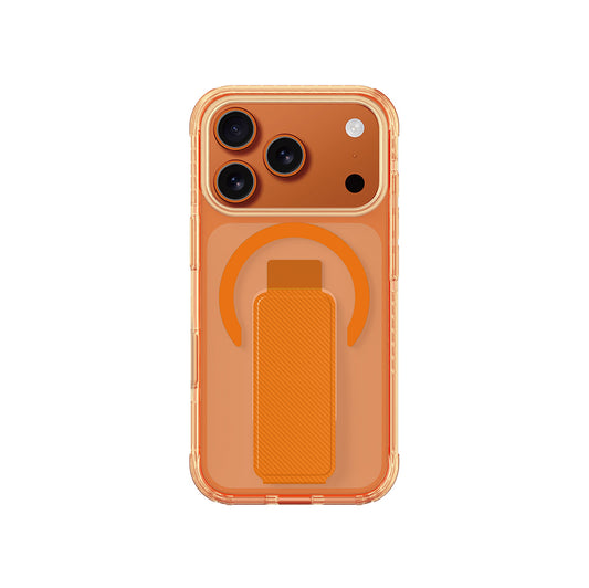 Apple iPhone 17 Pro Kılıf M-safe Şarj Özellikli Standlı Amazingthing Titan Pro Plus Kapak Turuncu