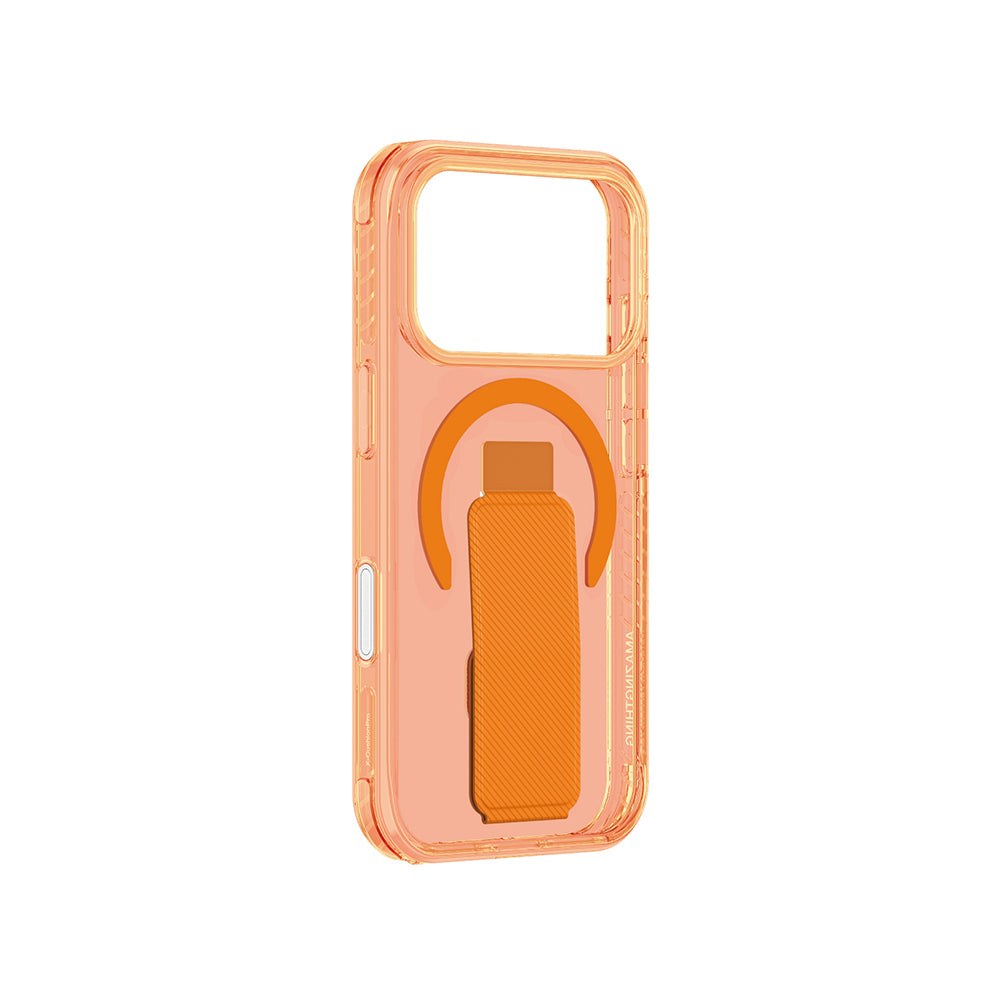 Apple iPhone 17 Pro Kılıf M-safe Şarj Özellikli Standlı Amazingthing Titan Pro Plus Kapak Turuncu