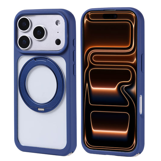 Apple iPhone 17 Pro Kılıf M-Safe Şarj Özellikli Standlı Zore Piza Silikon Kapak Turuncu