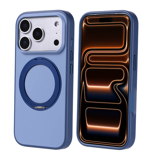 Apple iPhone 17 Pro Kılıf M-Safe Şarj Özellikli Standlı Zore Proton Silikon Kapak Lacivert