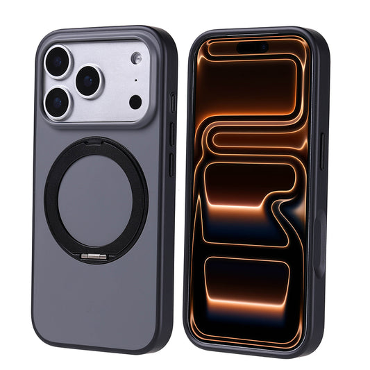 Apple iPhone 17 Pro Kılıf M-Safe Şarj Özellikli Standlı Zore Proton Silikon Kapak Siyah