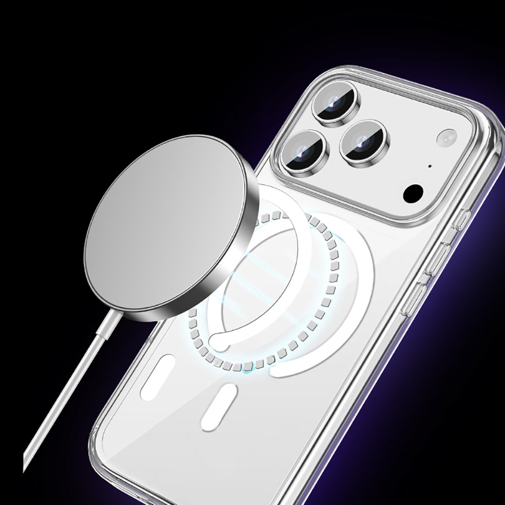 Apple iPhone 17 Pro Kılıf M-safe Şarj Özellikli Transparan Sert PC Wlons Pita Kapak Şeffaf