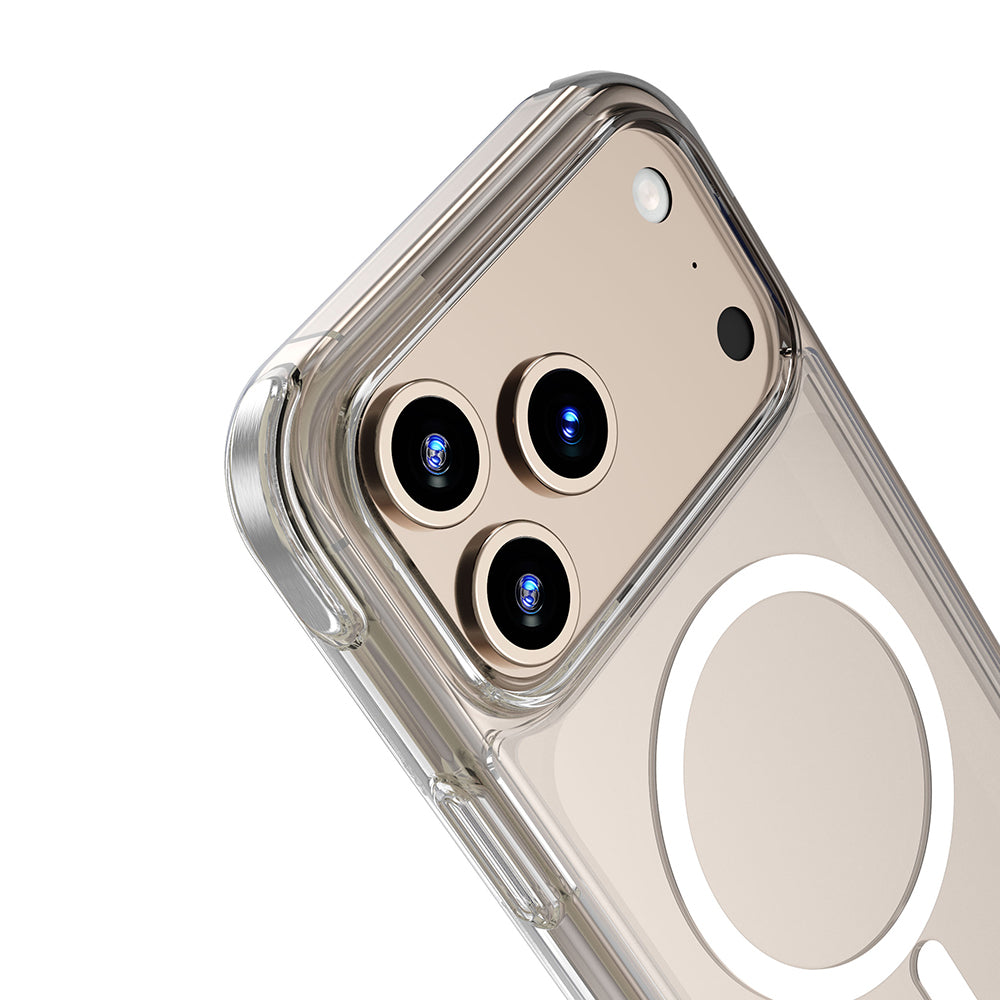 Apple iPhone 17 Pro Kılıf M-safe Şarj Özellikli Wiwu MCC-702 Titanyum Pro Serisi Sert PC Kapak Şeffaf