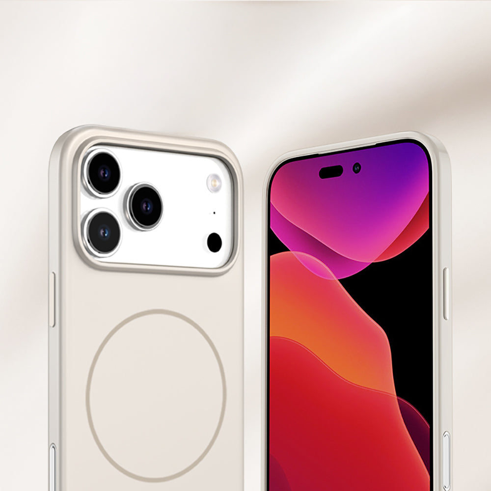 Apple iPhone 17 Pro Kılıf M-safe Şarj Özellikli Wlons Liza Kapak Beyaz