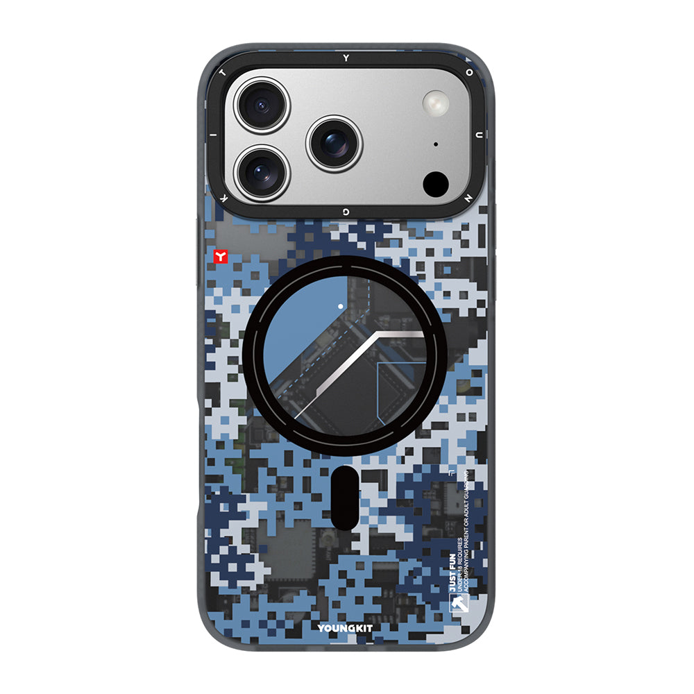 Apple iPhone 17 Pro Kılıf M-Safe Şarj Özellikli Youngkit Camouflage Sykell Serisi Kapak