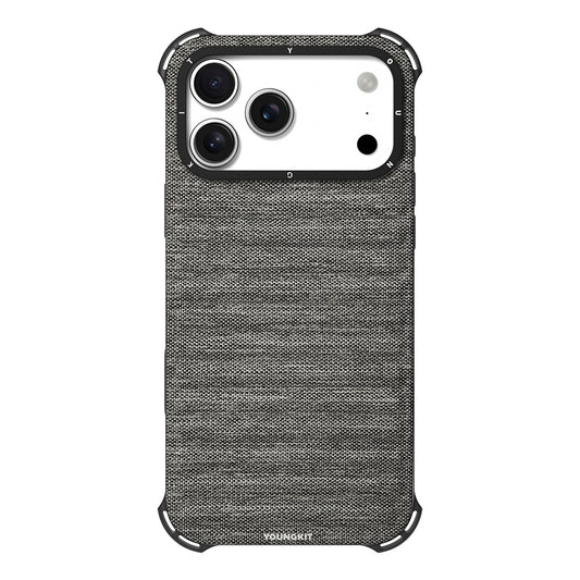 Apple iPhone 17 Pro Kılıf M-safe Şarj Özellikli Youngkit Canvas Serisi Kapak Gri