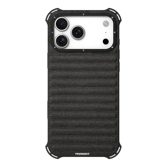 Apple iPhone 17 Pro Kılıf M-safe Şarj Özellikli Youngkit Canvas Serisi Kapak Siyah