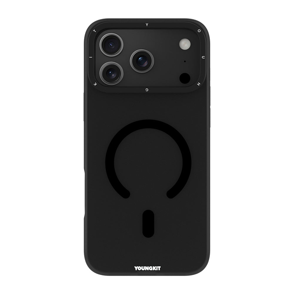 Apple iPhone 17 Pro Kılıf M-safe Şarj Özellikli Youngkit Hidden Sand Serisi Kapak Siyah