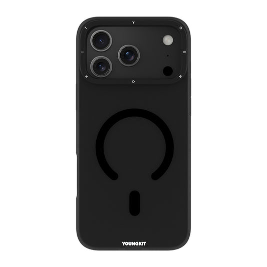 Apple iPhone 17 Pro Kılıf M-safe Şarj Özellikli Youngkit Hidden Sand Serisi Kapak Siyah