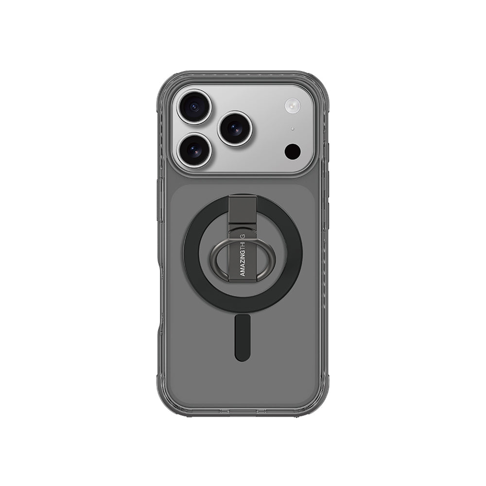Apple iPhone 17 Pro Kılıf M-safe Şarj Özellikli Yüzük Standlı Amazingthing Titan Pro Serisi Kapak Mavi