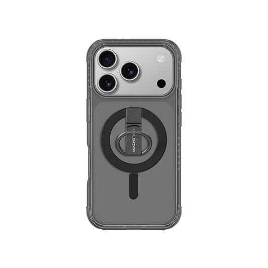 Apple iPhone 17 Pro Kılıf M-safe Şarj Özellikli Yüzük Standlı Amazingthing Titan Pro Serisi Kapak Siyah