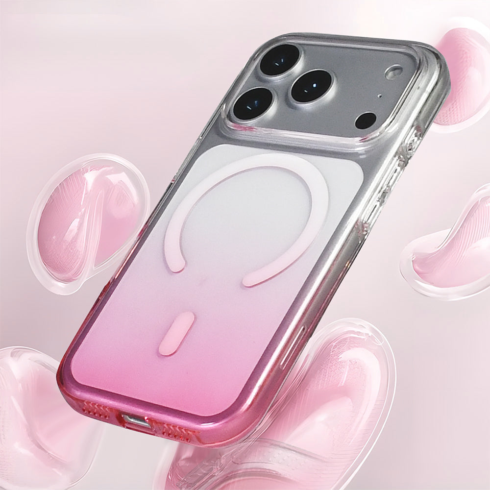 Apple iPhone 17 Pro Kılıf M-Safe Şarj Özellikli Zore Septik Silikon Kapak Pembe