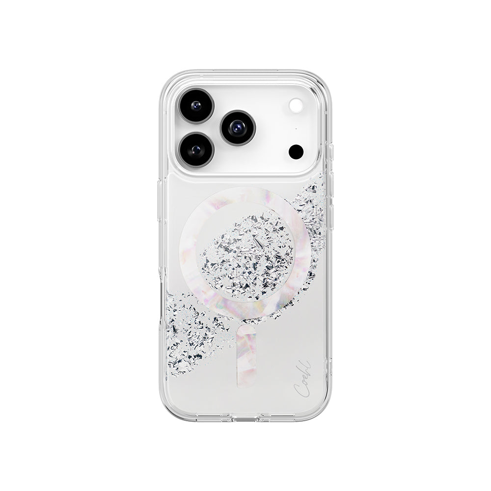Apple iPhone 17 Pro Kılıf M-safe Şarj Parlak Kristal Desenli Coehl Crystelle Kapak