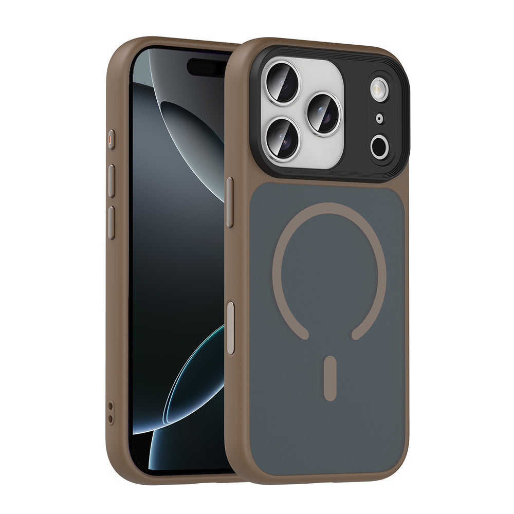 Apple iPhone 17 Pro Kılıf Mat Arka Yüzey Wireless Şarj Özellikli Zore Flet M-safe Kapak