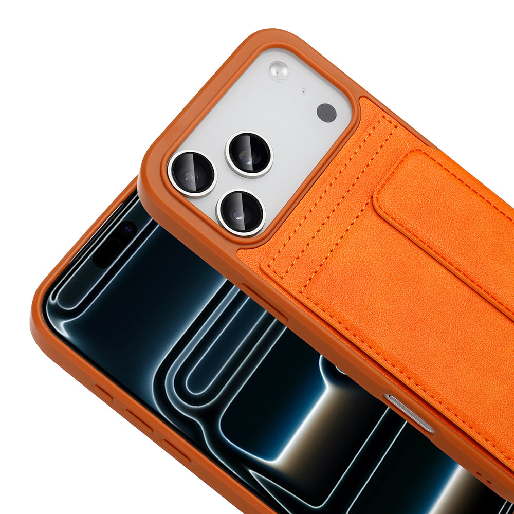 Apple iPhone 17 Pro Kılıf PU Deri Kartlıklı Zore Sevilla Kapak Siyah