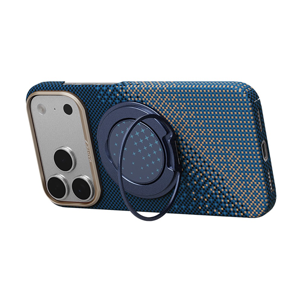 Apple iPhone 17 Pro Kılıf Raptic 2in1 Bundle Kit Aramid Skin Serenity Serisi Stand ve Karbon Kapak