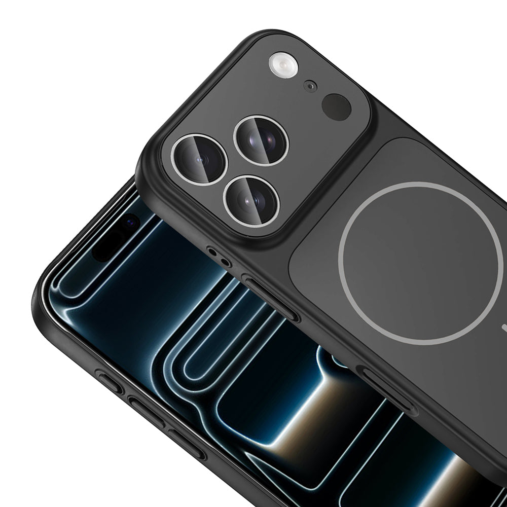 Apple iPhone 17 Pro Kılıf Zore M-Safe Şarj Özellikli Kamera Korumalı Formen Kapak Siyah