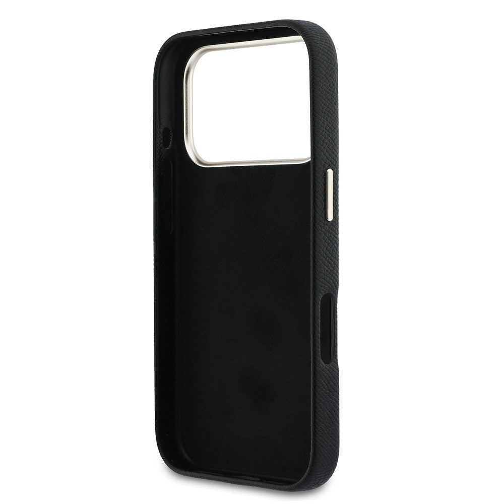 Apple iPhone 17 Pro Max Kılıf Guess Orjinal Lisanslı 4G Büyük Metal Kamera Çerçeveli PU Deri Resin Kapak