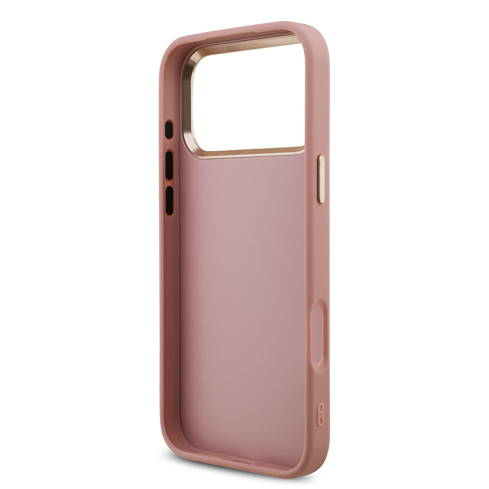Apple iPhone 17 Pro Max Kılıf Guess Orjinal Lisanslı 4G Büyük Metal Kamera Çerçeveli ve Logolu Glitter Kapak Gri