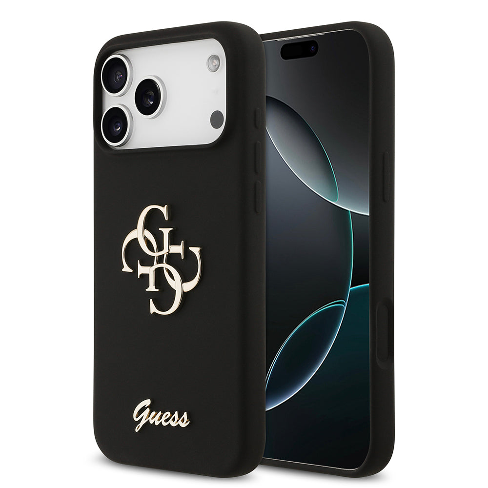 Apple iPhone 17 Pro Max Kılıf Guess Orjinal Lisanslı Grained Yazı Logolu Kapak