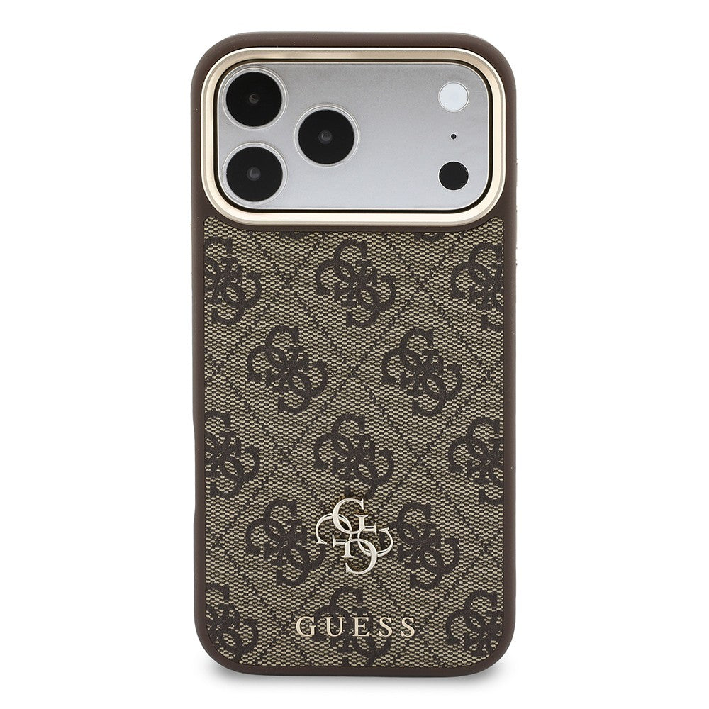 Apple iPhone 17 Pro Max Kılıf Guess Orjinal Lisanslı M-safe Şarj Özellikli 4G Büyük Metal Logolu Kartlıklı Kapak