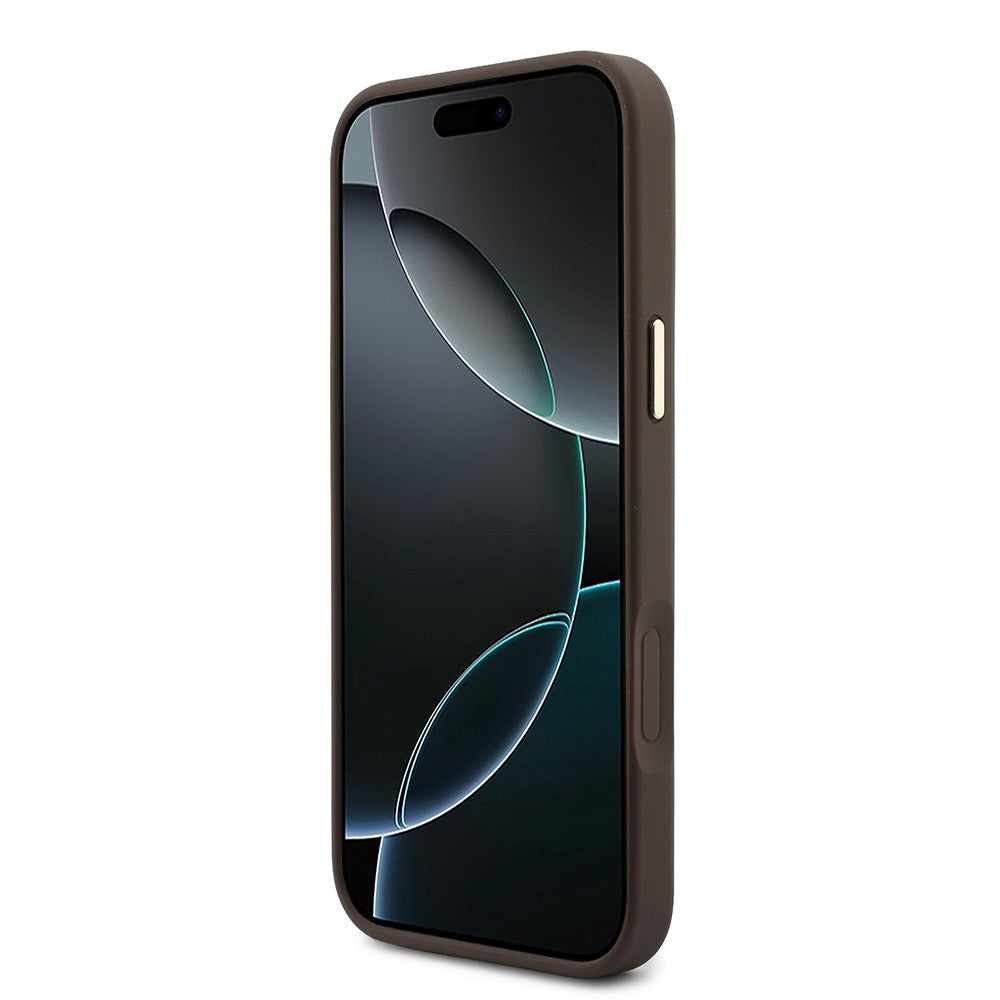 Apple iPhone 17 Pro Max Kılıf Guess Orjinal Lisanslı M-safe Şarj Özellikli 4G Büyük Metal Logolu Kartlıklı Kapak