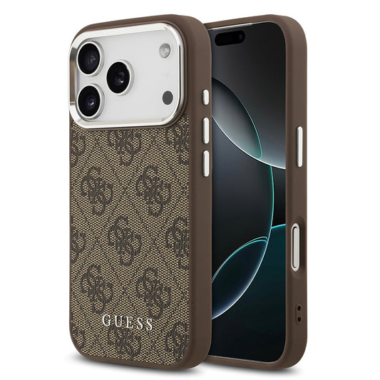 Apple iPhone 17 Pro Max Kılıf Guess Orjinal Lisanslı M-safe Şarj Özellikli 4G Klasik Yazı Logolu Kapak