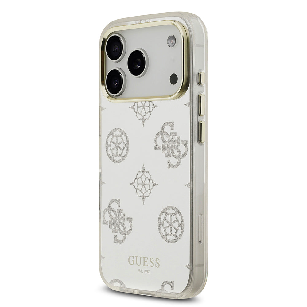 Apple iPhone 17 Pro Max Kılıf Guess Orjinal Lisanslı Metal Kamera Çerçeveli Simli Aynalı Kapak Gümüş