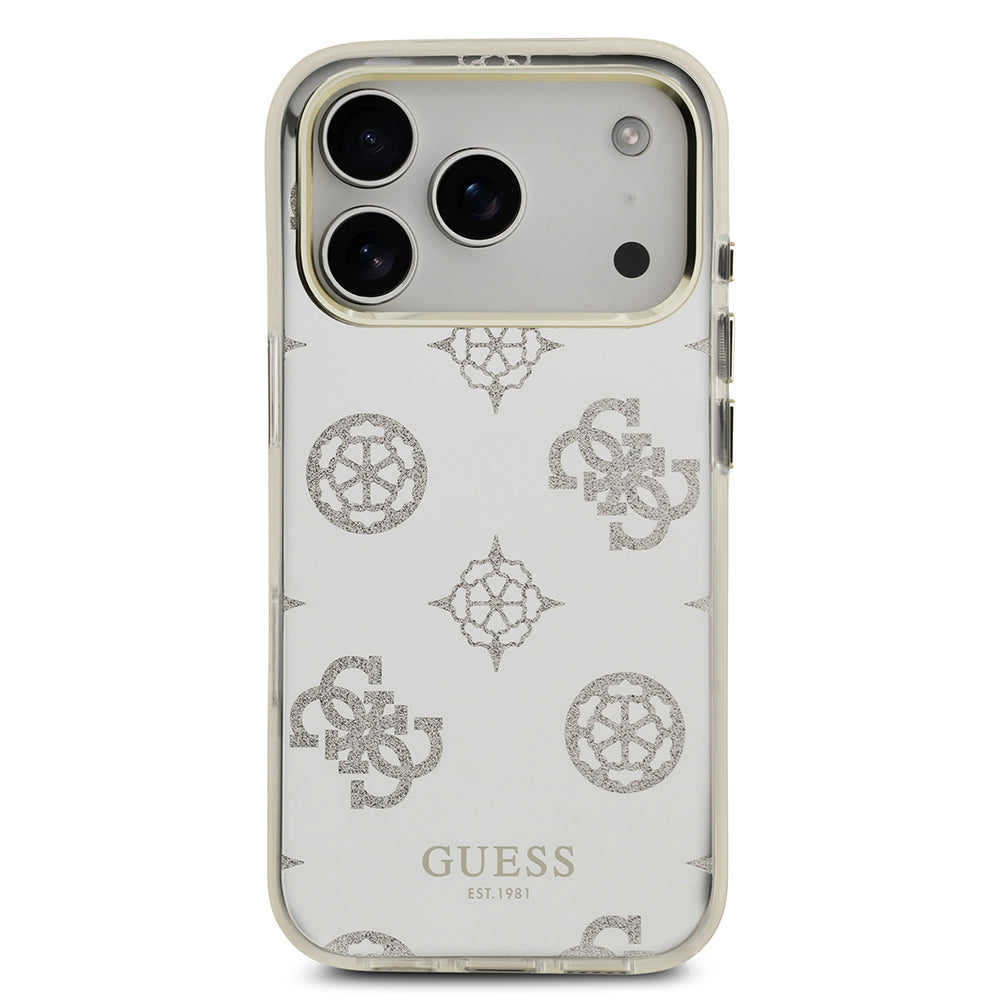 Apple iPhone 17 Pro Max Kılıf Guess Orjinal Lisanslı Metal Kamera Çerçeveli Simli Aynalı Kapak Gümüş