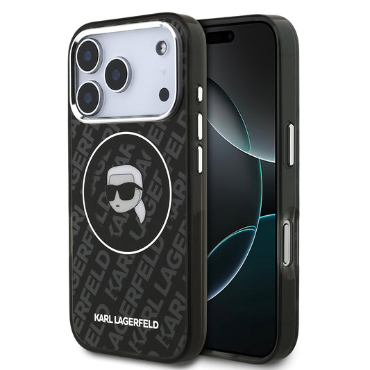 Apple iPhone 17 Pro Max Kılıf Karl Lagerfeld Orjinal Lisanslı IML Baskılı KL Heads Kapak