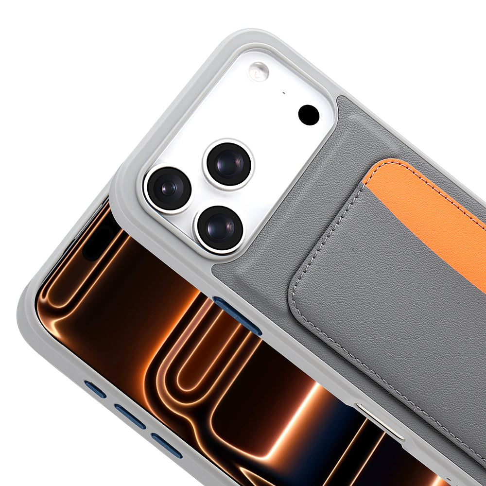 Apple iPhone 17 Pro Max Kılıf Kartlıklı Zore X-Kart Silikon Kapak Kahverengi