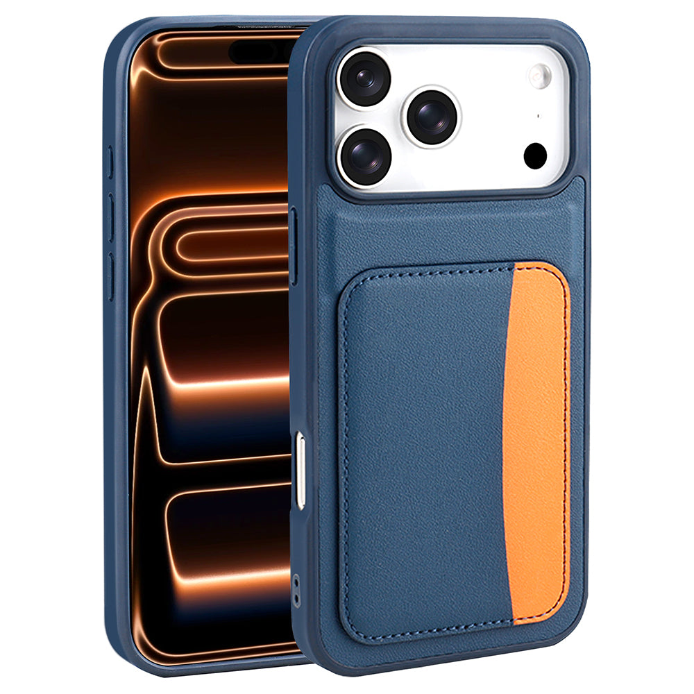 Apple iPhone 17 Pro Max Kılıf Kartlıklı Zore X-Kart Silikon Kapak Turuncu