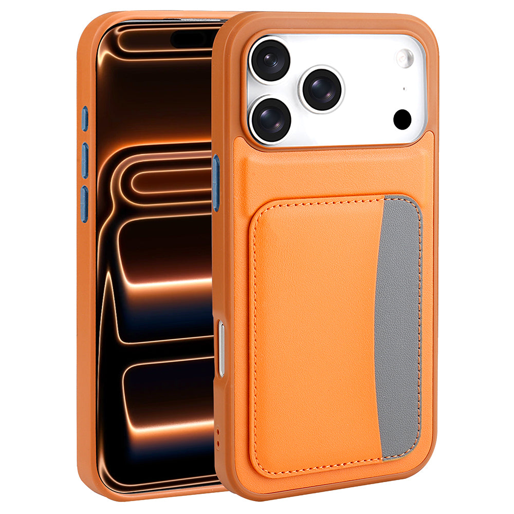 Apple iPhone 17 Pro Max Kılıf Kartlıklı Zore X-Kart Silikon Kapak Kahverengi