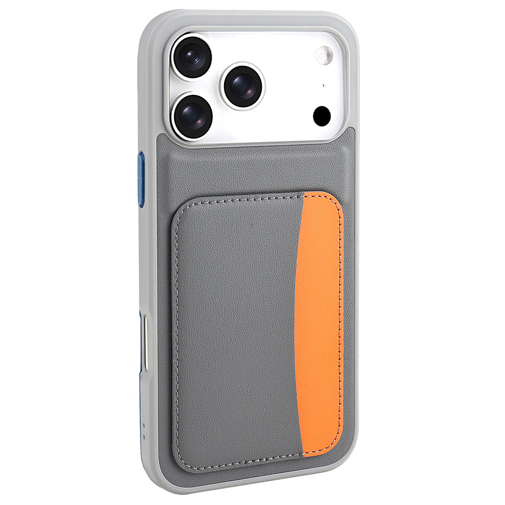 Apple iPhone 17 Pro Max Kılıf Kartlıklı Zore X-Kart Silikon Kapak Koyu Gri