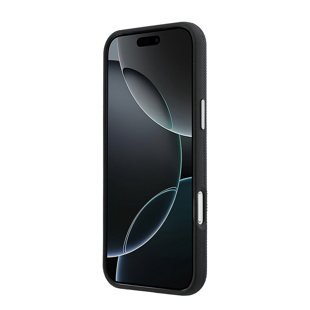 Apple iPhone 17 Pro Max Kılıf Lacoste Orjinal Lisanslı M-Safe Şarj Özellikli PVC Yarı Pike Desenli Arka Yüzey İkonik Timsah Dokuma Logolu Kapak