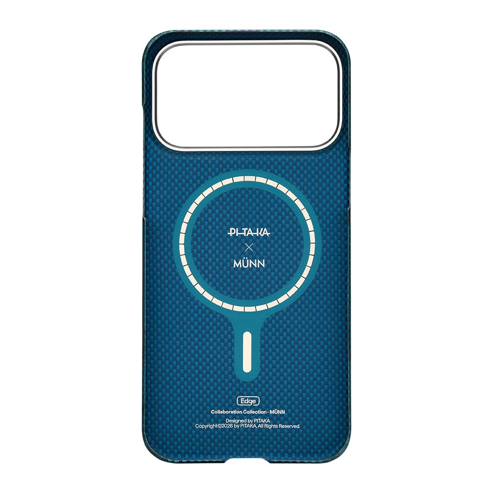 Apple iPhone 17 Pro Max Kılıf M-safe Şarj Özellikli Aramid Karbon Fiber Pitaka Flora in Grid Serisi Kapak