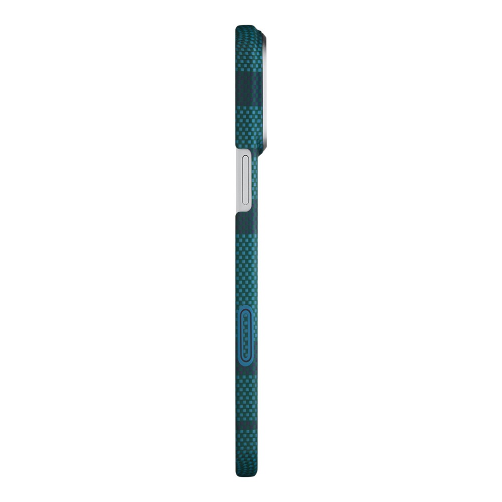 Apple iPhone 17 Pro Max Kılıf M-safe Şarj Özellikli Aramid Karbon Fiber Pitaka Flora in Grid Serisi Kapak