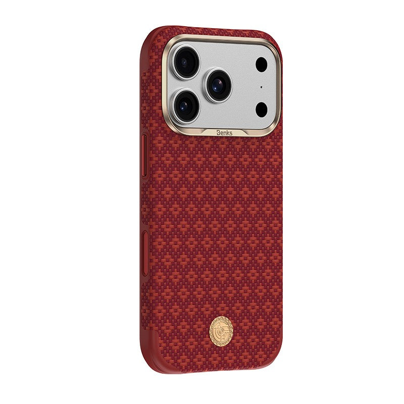 Apple iPhone 17 Pro Max Kılıf M-Safe Şarj Özellikli Benks ArmorPro ArmorEdge X9 Serisi Kevlar Karbon Kapak