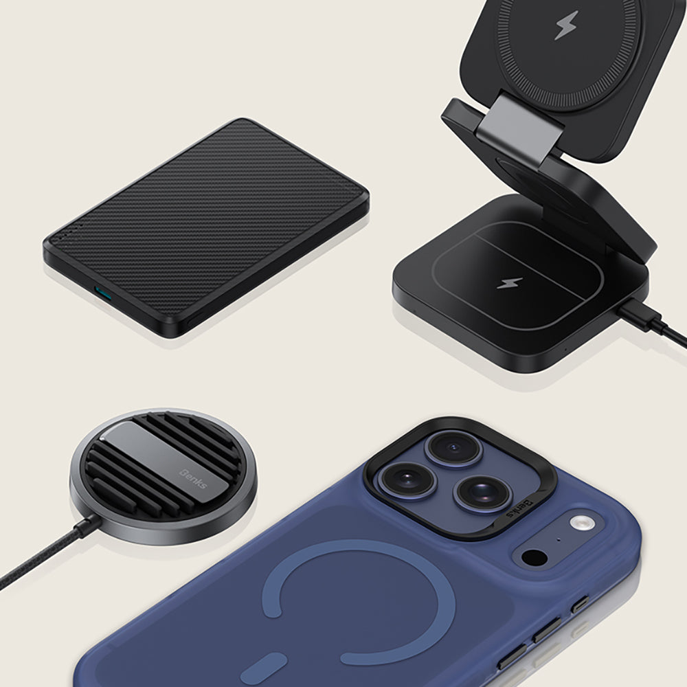 Apple iPhone 17 Pro Max Kılıf M-Safe Şarj Özellikli Benks C-Magnet Lucid Armor Kapak Mavi