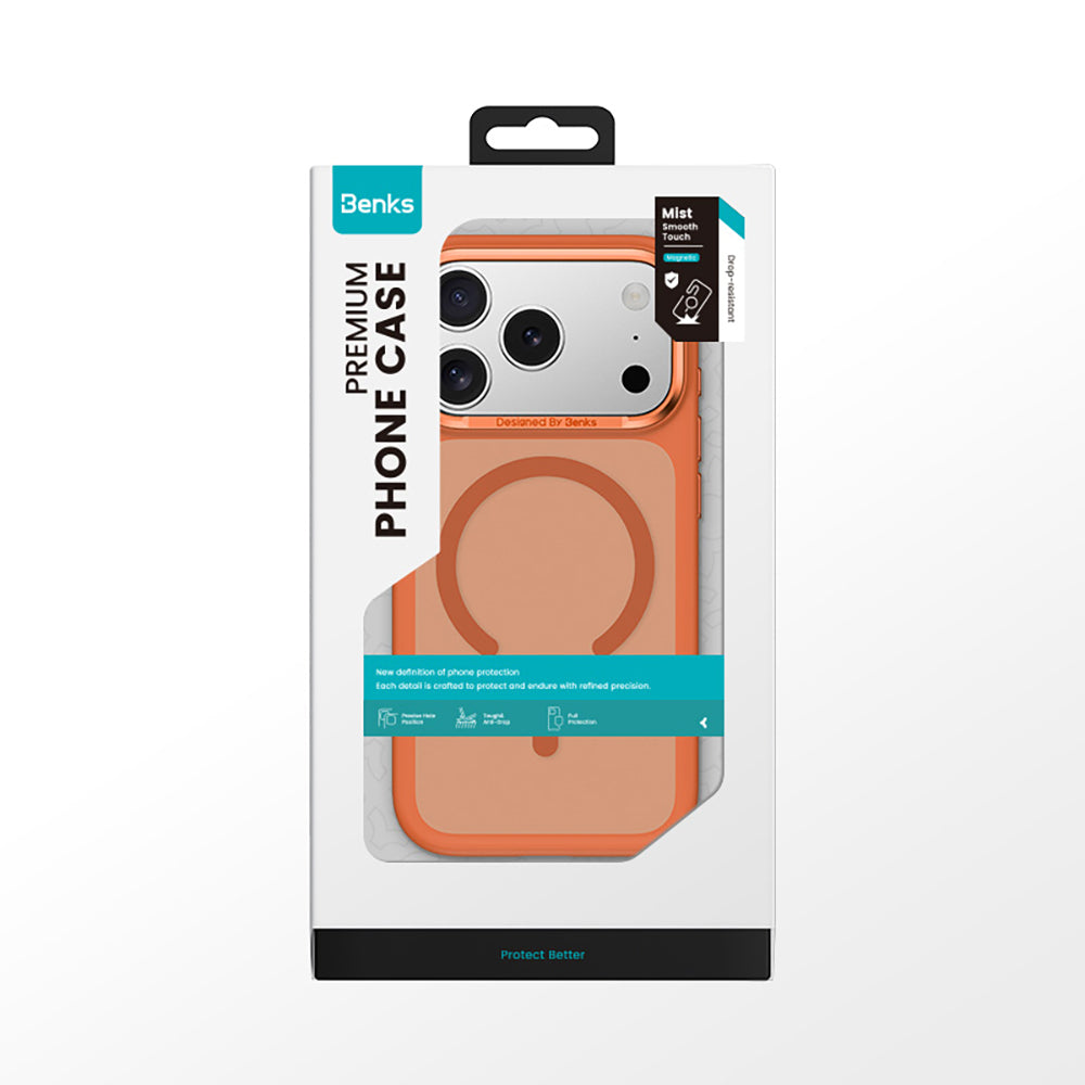 Apple iPhone 17 Pro Max Kılıf M-Safe Şarj Özellikli Benks Mist C-Magnet Kapak Mavi