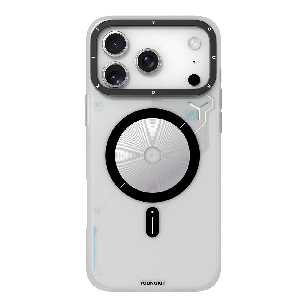 Apple iPhone 17 Pro Max Kılıf M-safe Şarj Özellikli Disk Desenli Youngkit Disc Battle Kapak Turuncu