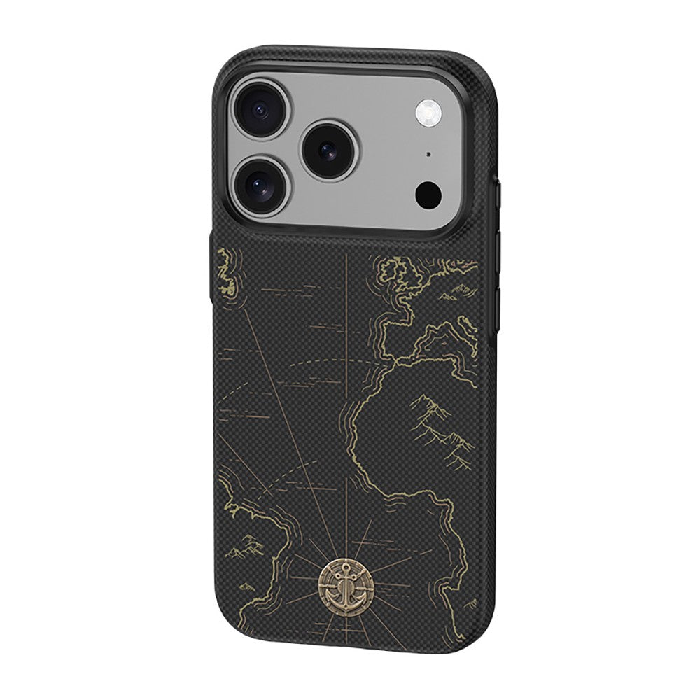 Apple iPhone 17 Pro Max Kılıf M-safe Şarj Özellikli Karbon Fiber Tasarımlı Benks ArmorEdge Air Navigator Kevlar Kapak