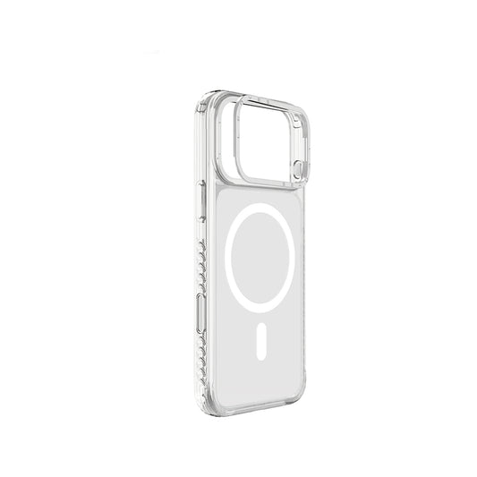 Apple iPhone 17 Pro Max Kılıf M-safe Şarj Özellikli Metal Kamera Çerçeveli Airbag Tasarımlı Lenyes CK221 Sert PC Kapak Şeffaf