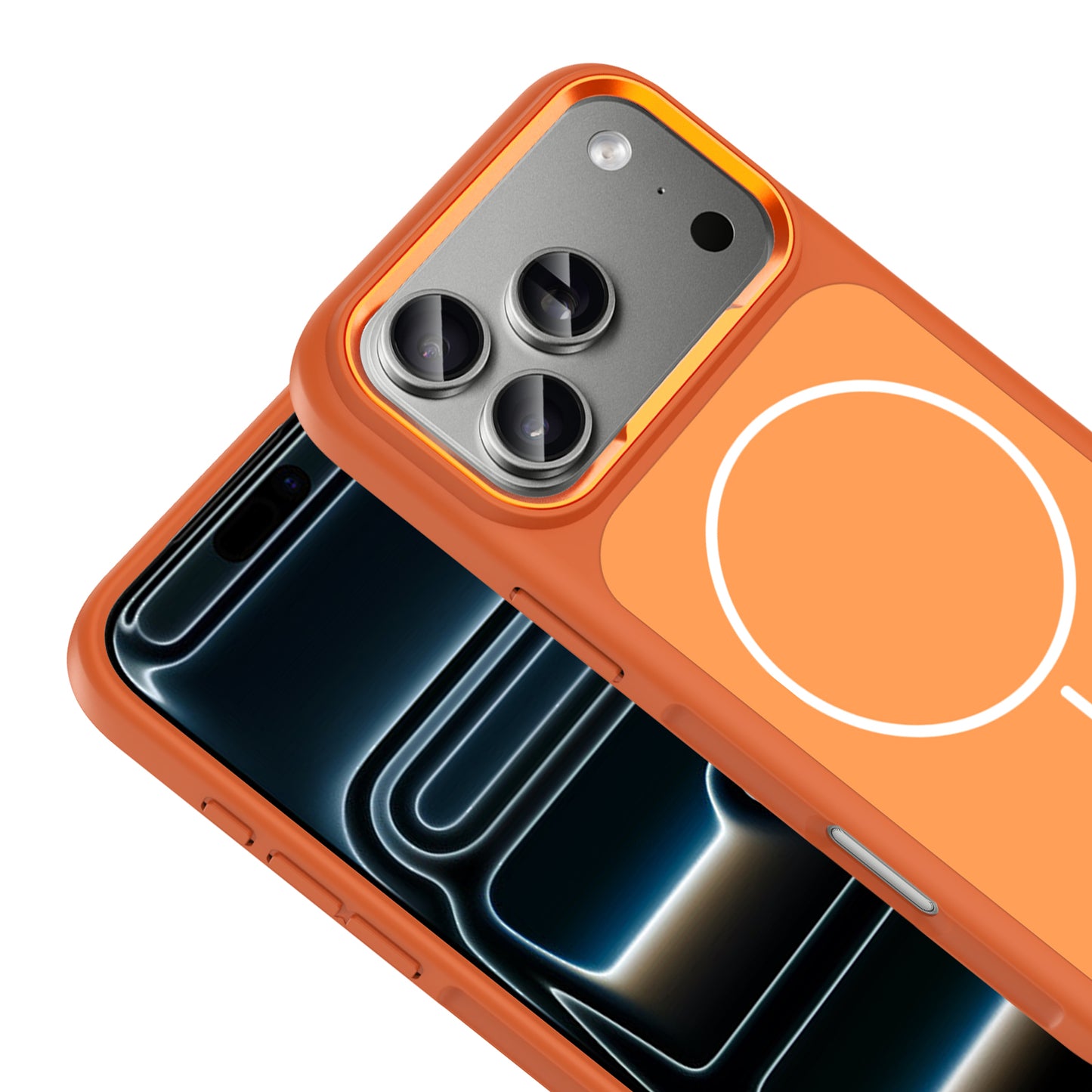 Apple iPhone 17 Pro Max Kılıf M-Safe Şarj Özellikli Metal Kamera Çerçeveli Zore Sanremo Silikon Kapak Siyah