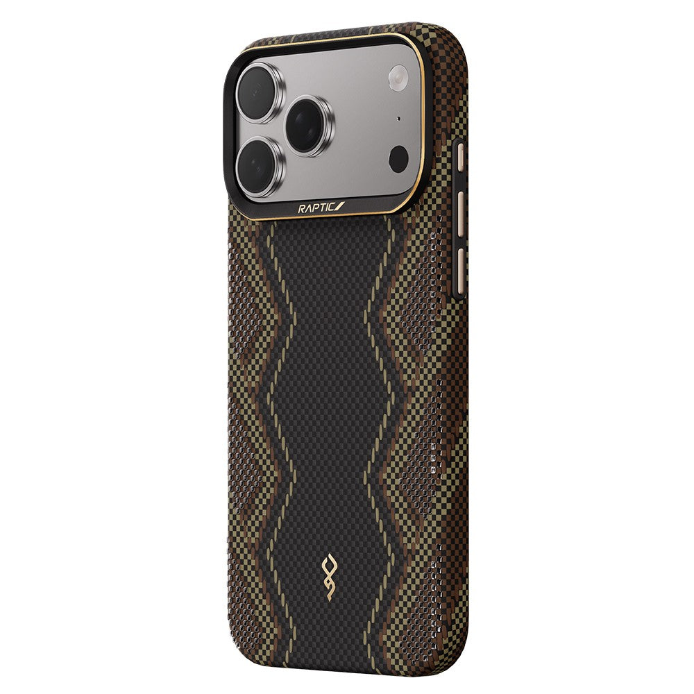 Apple iPhone 17 Pro Max Kılıf M-safe Şarj Özellikli Raptic Aramid Skin Scepter Serisi Karbon Kapak