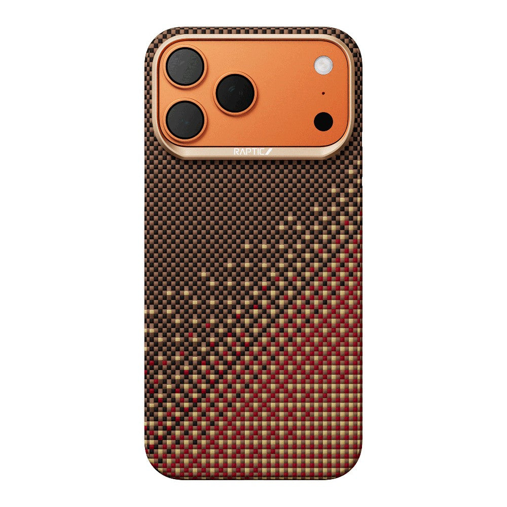 Apple iPhone 17 Pro Max Kılıf M-safe Şarj Özellikli Raptic Aramid Skin Serenity Serisi Karbon Kapak