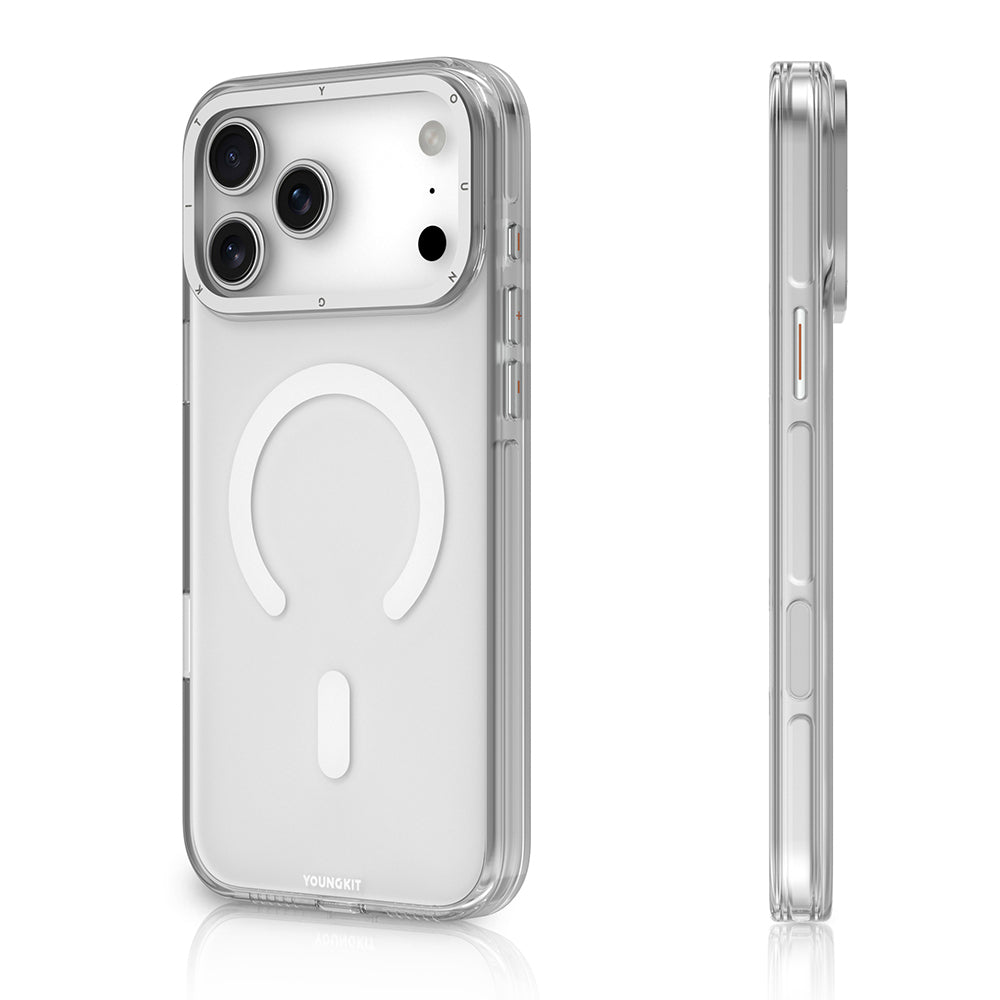 Apple iPhone 17 Pro Max Kılıf M-safe Şarj Özellikli Şeffaf Youngkit Crystal Shield Serisi Kapak Siyah