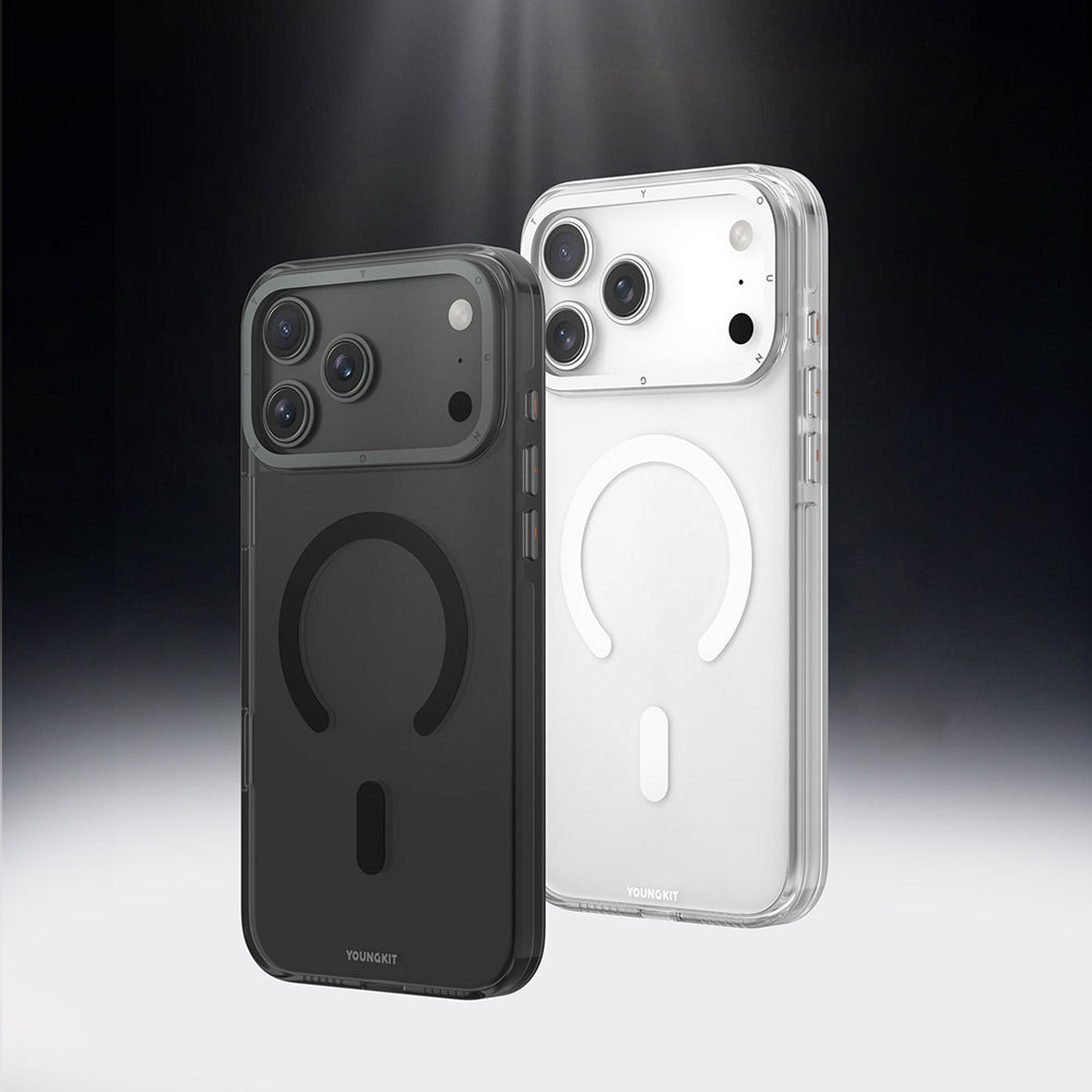 Apple iPhone 17 Pro Max Kılıf M-safe Şarj Özellikli Şeffaf Youngkit Crystal Shield Serisi Kapak Siyah