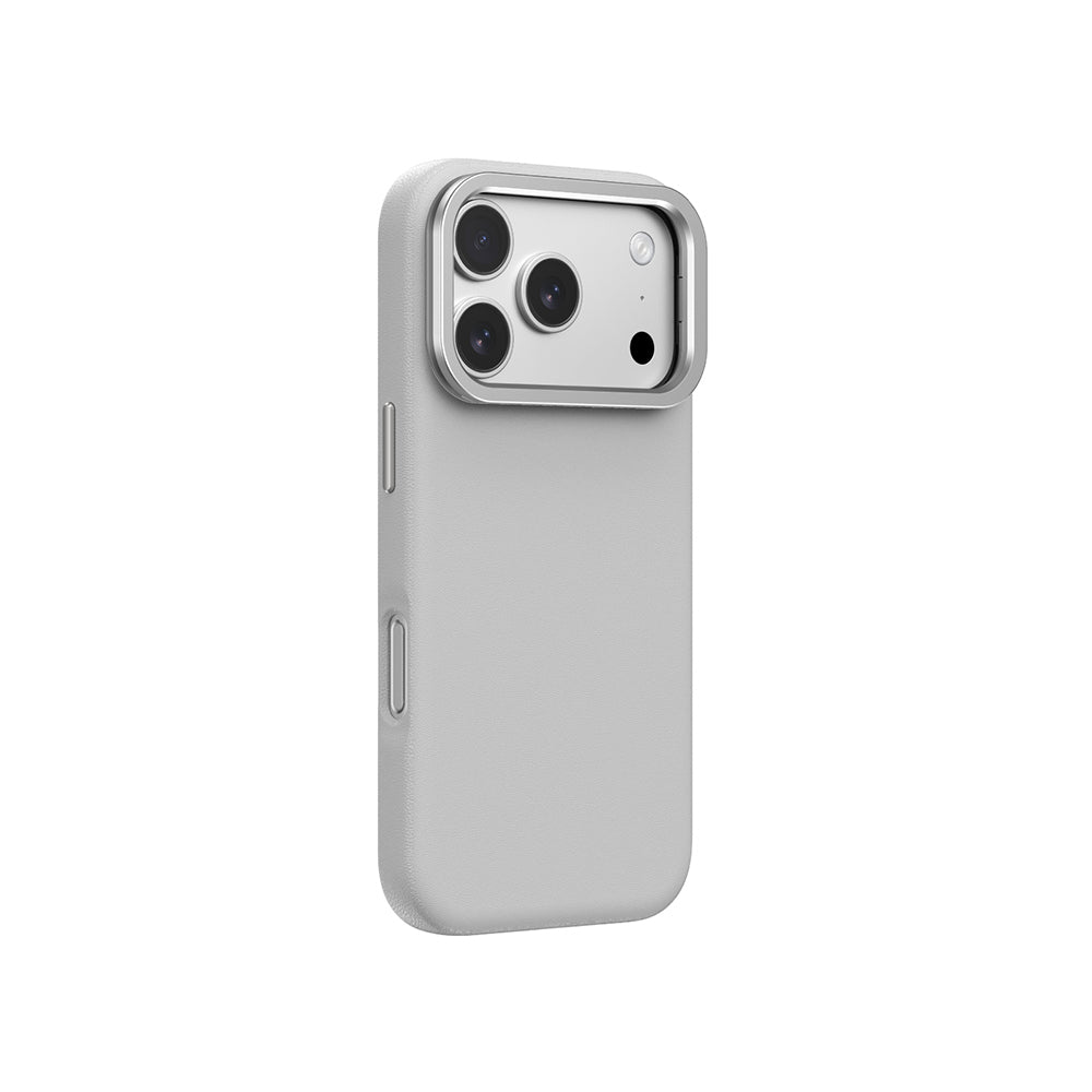 Apple iPhone 17 Pro Max Kılıf M-safe Şarj Özellikli Standlı Amazingthing Glamour Mag Serisi PU Kapak Gri